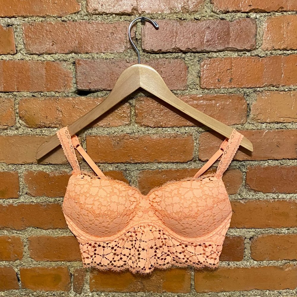 PINK lace orange bralette size M
